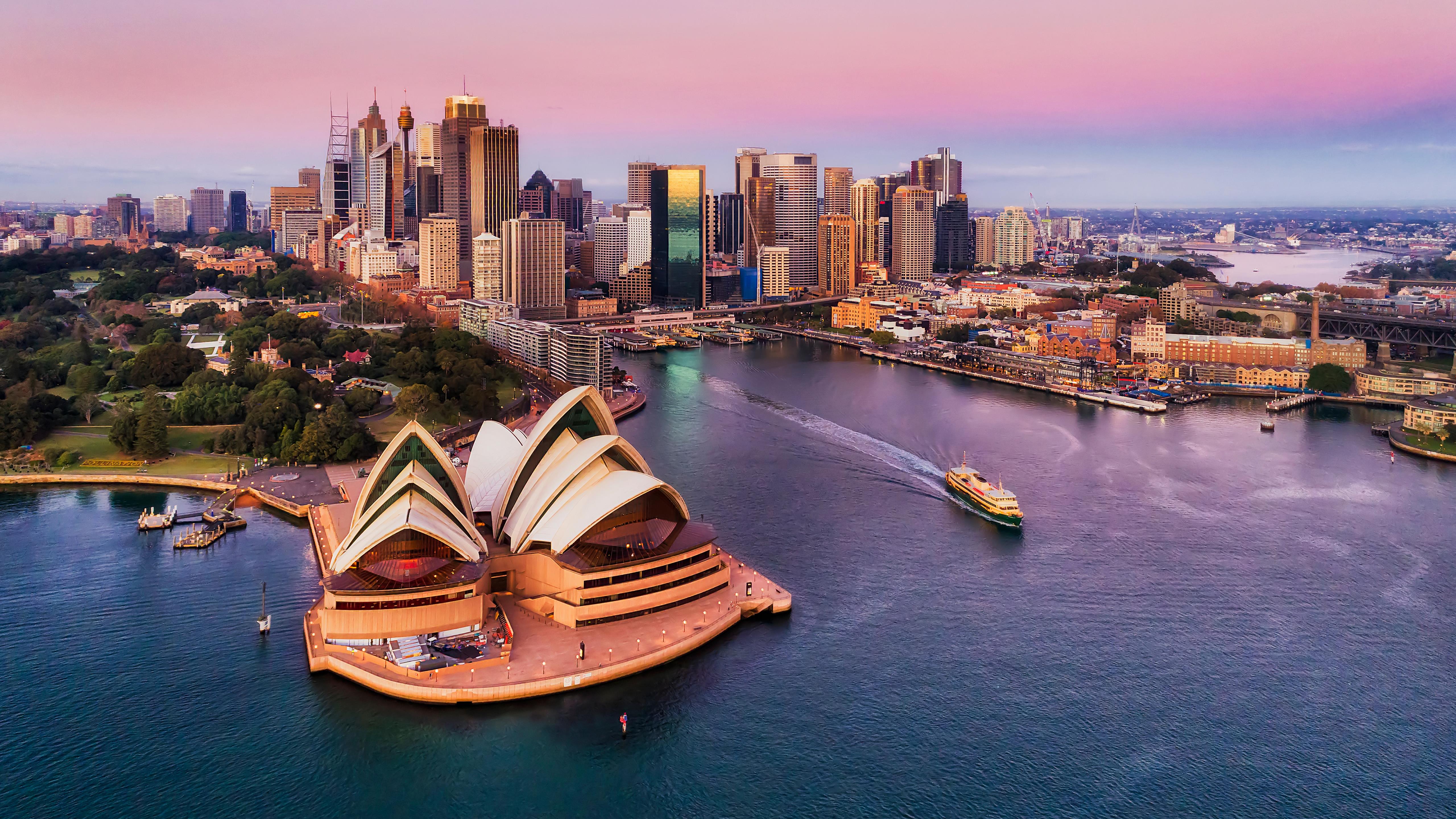 sunset view of Sydney harbour